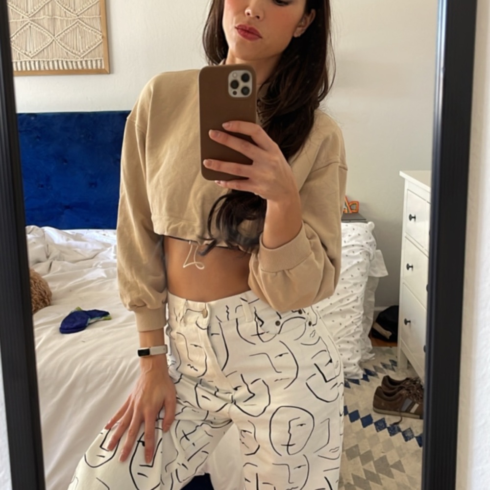 Oak + Fort cropped long sleeve sweater